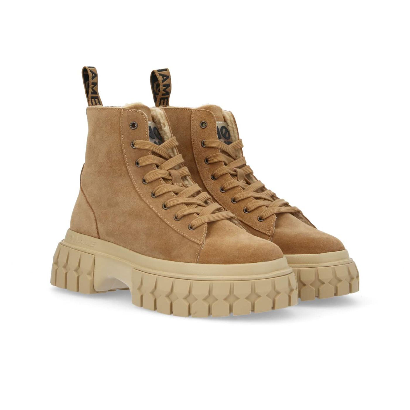 GRAVITEE LOW BOOTS W - SUEDE/FUR - NUTS